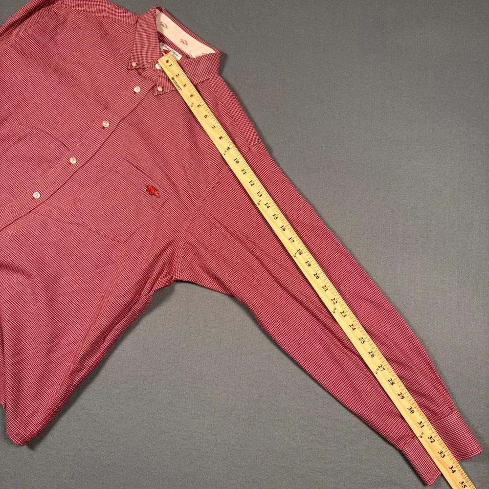 Arkansas Razorbacks XL Red Gingham Button Down Shirt The Razorback Collection - Picture 7 of 13